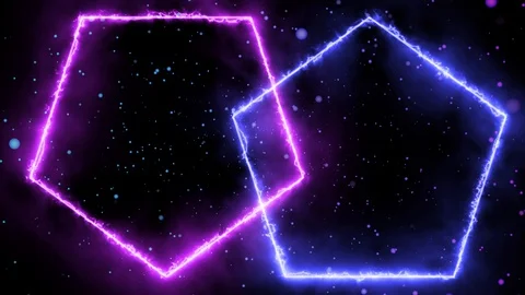 Glow pentagons Stock Footage 129975044