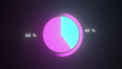 Glow Pie chart Illustrazione stock
