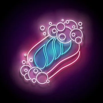 Glow Piece of Soap with Bubbles Illustrazione stock