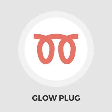 Glow plug flat icon Stock Illustration
