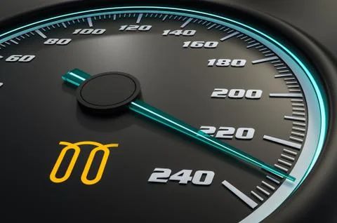 Glow plug light on car dashboard. 3D rendered illustration. 库存插图