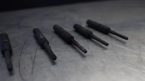 Glow plug from modern common rail diesel engine ready for inspection 库存影片 257065549