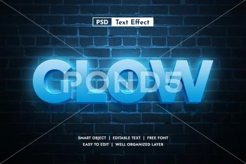 Glow PSD Text Effect PSD Template
