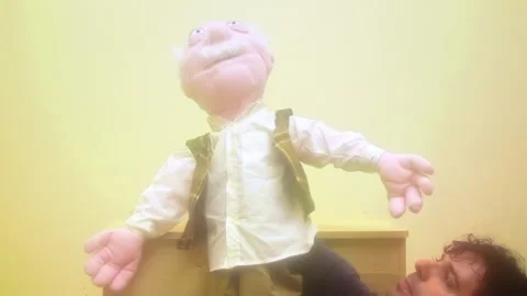 Glow Puppet funny show end Video stock 147937302