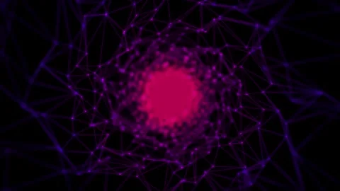 Glow purple plexus tunnel background with sparkle points and lines. Purple .. Stock Footage 286159309