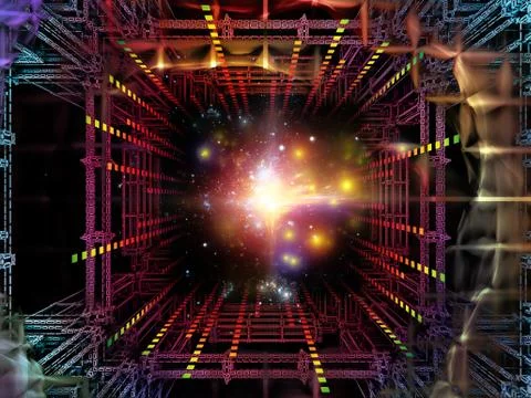 Glow of Quantum Space 스톡 일러스트
