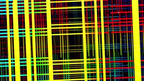 Glow rectangles, streaks and lines. Motion design vj loop. 3d structure. Motion Stock Footage 168383694