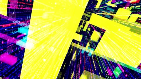 Glow rectangles, streaks and lines. Motion design vj loop. 3d structure. Motion Stock Footage 195957801