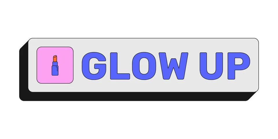Glow up rectangular UI web button Stockillustratie