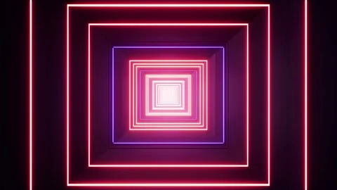 Glow Red and Blue Light Tunnel VJ Loop Stock Footage 201201519