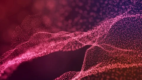 Glow red particles form abstract forms and structures. Seamless looped. Stock Footage 109138034