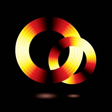 Glow ring abstract ring of glowing flame colours with a drop shadow Copyri... Stock Photos
