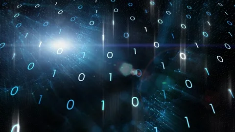 Glow shiny binary numbers cyberspace tech network animation Stock-Footage 334076702
