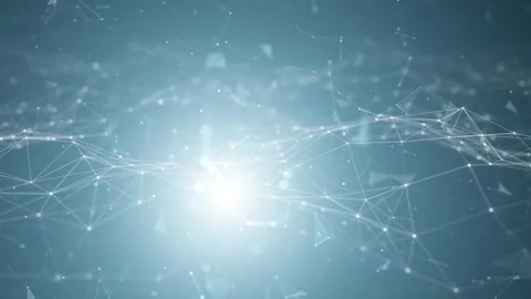 Glow shiny digital tech network lines dots loop animation Stock Footage 337238945