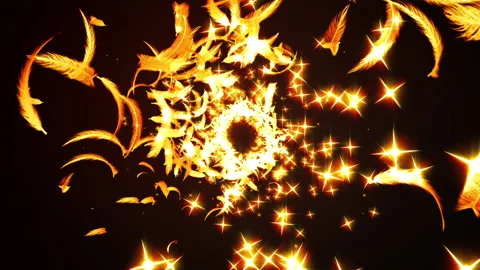 Glow shiny feather particle loop animation Stock Footage 148062424