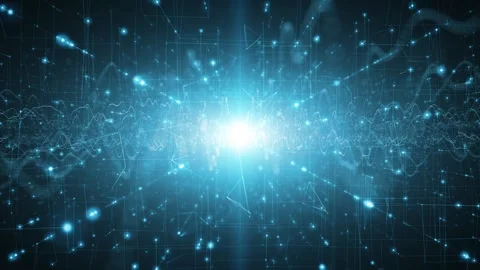 Glow shiny futuristic cyberspace network looping backgrounds Video stock 334804341