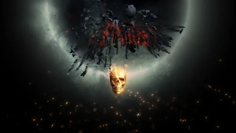 Glow Skull Explosion Stock Footage 236677922