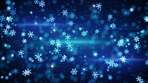 Glow snowflakes falling seamless loop animation 4k (4096x2304) Stock Footage 54393561
