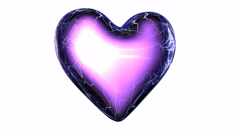 Glow sparkle rotating heart Stock Footage 84394677