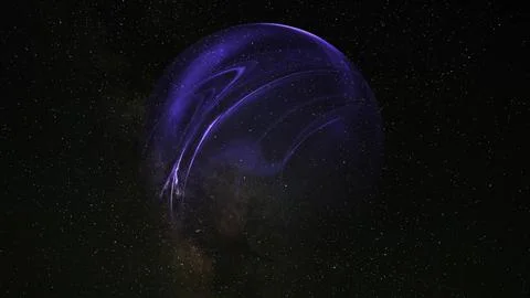 Glow sphere planet structure in space Illustrazione stock