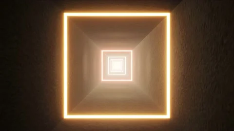 Glow Square Light Desert Tunnel Background 4K Stock Footage 201201925