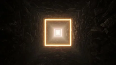 Glow Square Light Stone Cave Background Stock Footage 201201707