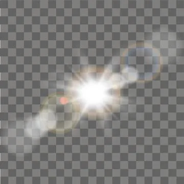 Glow sun light effect. Abstract effect of lighting flare. Vector. Stock Illustration