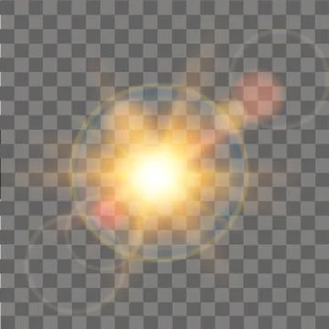 Glow sun light effect. Abstract effect of lighting flare. Vector. Stock Illustration