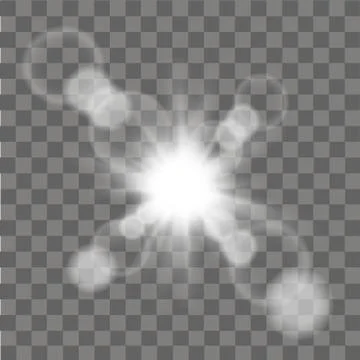 Glow sun light effect. Abstract effect of lighting flare. Vector. Stock Illustration