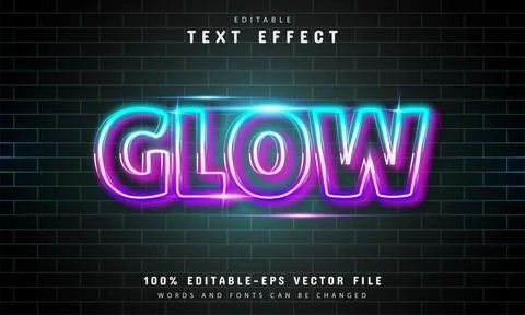 Glow text effect Illustrazione stock