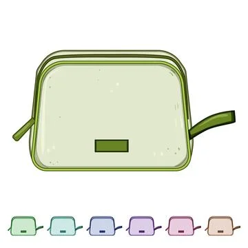 Glow toiletry bag cartoon vector graphic Stock Illustration