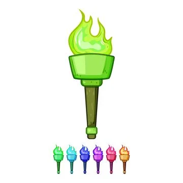 Glow torch fire cartoon vector graphic Illustrazione stock