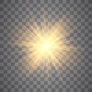 Glow transparent vector light effect set, explosion, glitter, spark, sun flas Stock Illustration