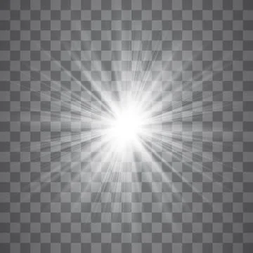 Glow transparent vector light effect set, explosion, glitter, spark, sun flas Stock Illustration