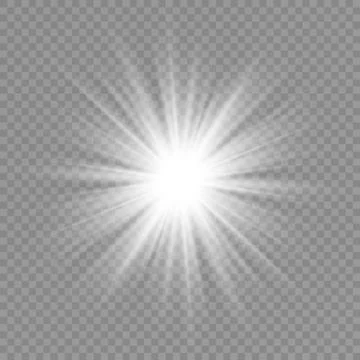Glow transparent vector light effect set, explosion, glitter, spark, sun flas Stock Illustration