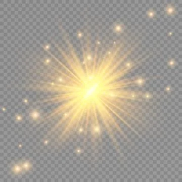 Glow transparent vector light effect set, explosion, glitter, spark, sun flas Stock Illustration