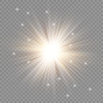 Glow transparent vector light effect set, explosion, glitter, spark, sun flas Stock Illustration