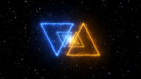 Glow triangles Stock Footage 129973049