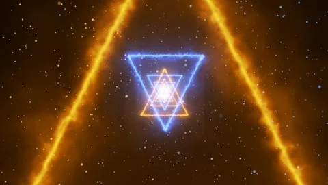 Glow triangles Stock Footage 129974251