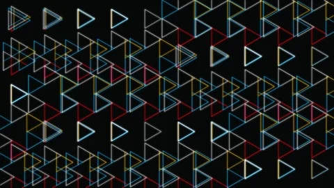 Glow Triangles Shapes Geometric Pattern Stock Footage 119370671