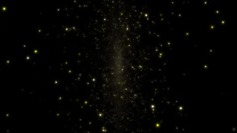 Glow Yellow particles animation flow on black abstract background Stock Footage 344830503