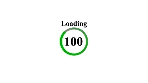 Glowing 0 to 100 number loading animation with circle spinning effect. Stock Footage 334368658