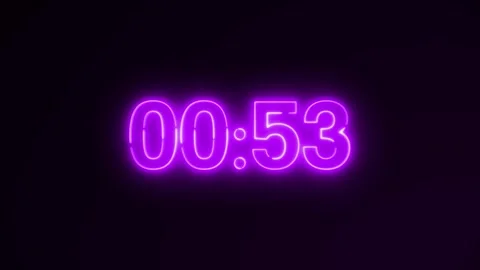 Glowing 1 Minute Countdown Timer Animation. 스톡 동영상 262624485