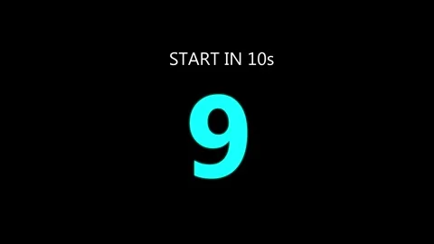 Glowing 10 to 1 waiting animation with start in 10s text. Stock-Footage 334368656