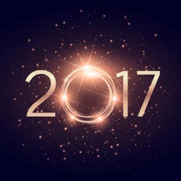 Glowing 2017 text with glitter shiny effect Stock Illustration