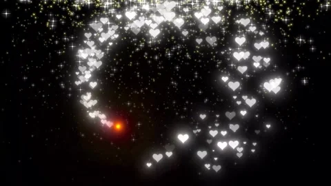 Glowing 2D Star Sparkle Animation Glitter Line Heart Shimmering Trail 4K Stock Footage 339632746