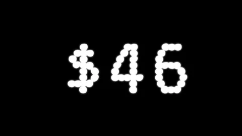 Glowing 3 D Dollar Sign and Numbers Twenty in White on Black Background Stock Footage 326664842