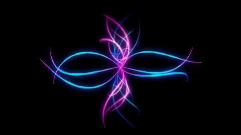 Glowing 3D geometric looping curves UI shape Stock Footage 79087328