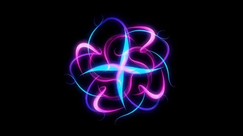 Glowing 3D geometric looping curves UI shape Stock Footage 79087491