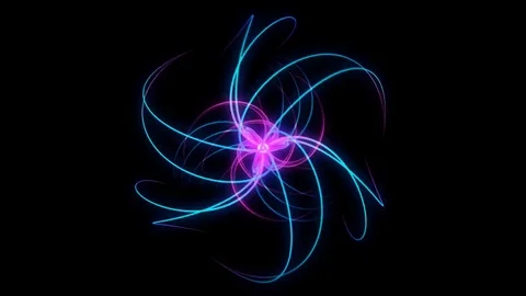 Glowing 3D geometric looping curves UI shape Stock Footage 79088335